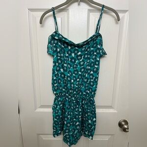 Teal Floral Romper size Medium tropical by Chelsea & Violet